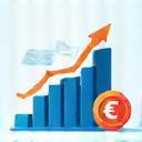 Icon: Diagramm oder Graph mit steigenden und fallenden Linien und einem Euro-Symbol